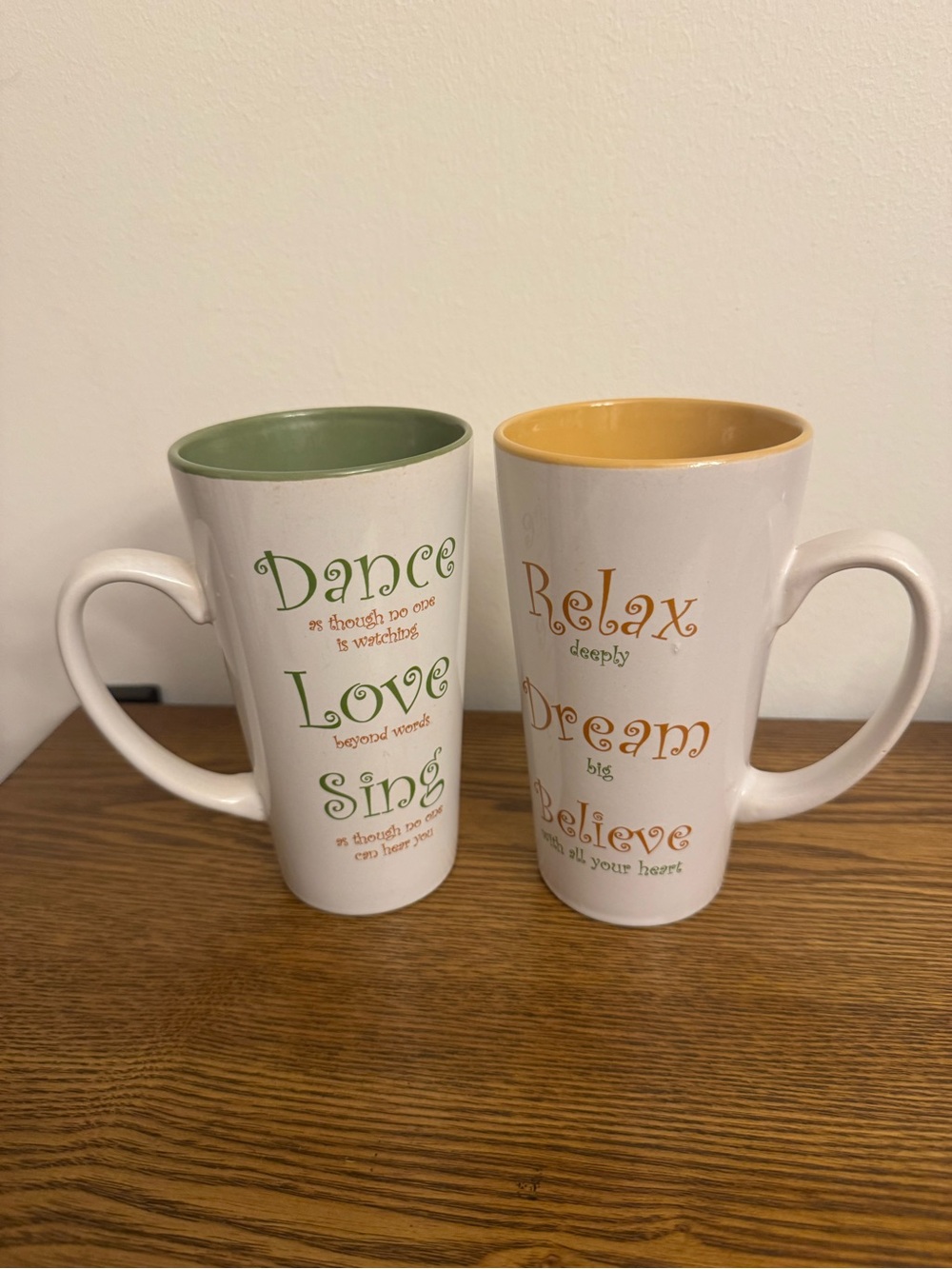 Mulberry Home Collection Inspirational Latte Mugs - pair EUC